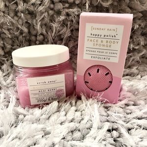 🆕NWT AÇAÍ BERRY BODY SCRUB & FACE & BODY  SPONGE